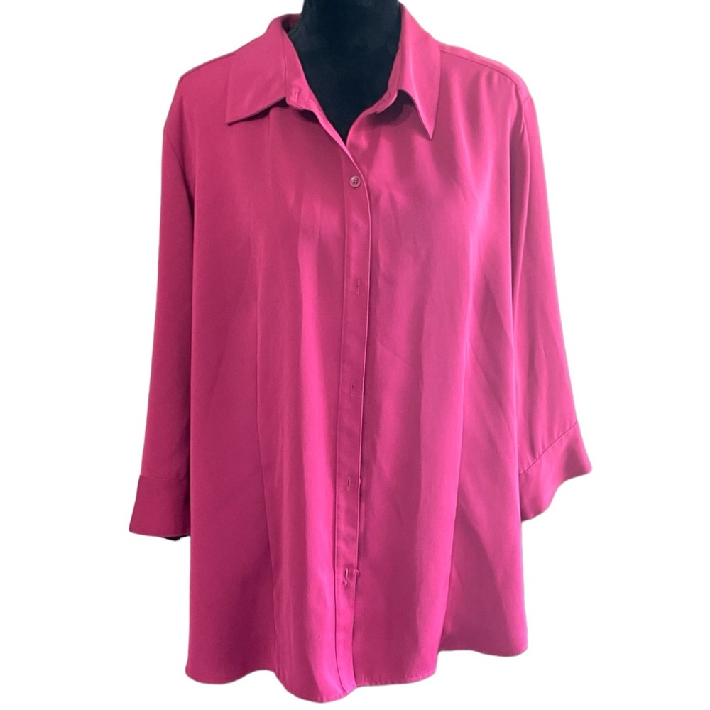 Liz Claiborne Button-down Magenta Blouse Women’s 18W